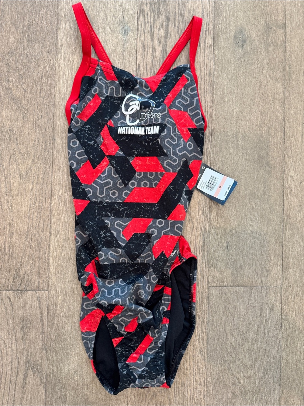NWT Speedo Women's 28 Ruse Blocks Flyback‎ One-Piece Swimsuit Racing Cut Divers